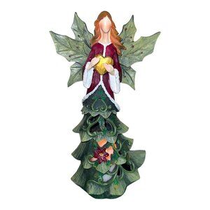 Home Reflections Ceramic HOLIDAY ANGEL Luminary with Flameless Candle 13"